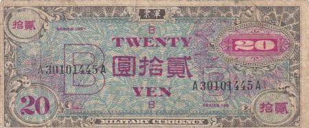 Japon 20 yen - Allied Military Currency - 1945 - Lettre B