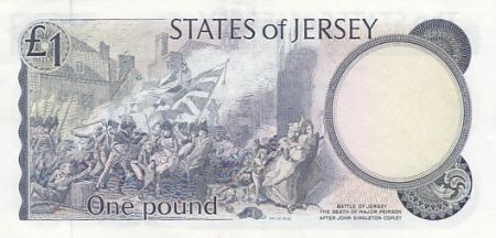 Jersey 1 Pound - Elisabeth II - Bataille de Jersey - ND (1984-1988) - SUP - P.11b