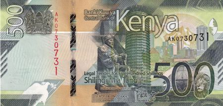 Kenya 500 Shillings - M. J. Kenyatta - Animaux - 2019 - Série AK - P.55