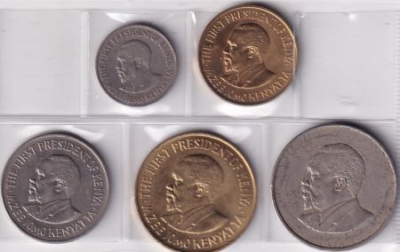 Kenya Série de 5 Monnaies - 1968-1974