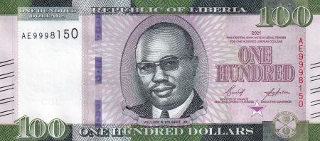 Liberia 100 Dollars - W. R. Tolbert - Marché - 2021 - P.NEW