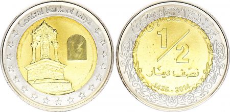 Libye 1/2 Dinar - Mausolée de Gerisa - 2014 - Bimétal