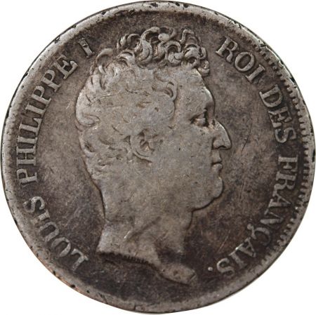 LOUIS PHILIPPE - 5 FRANCS ARGENT 1831 B ROUEN Type Tiolier  Tr creux\ \ 