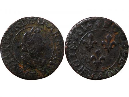 LOUIS XIII - DOUBLE TOURNOIS 1614 T NANTES