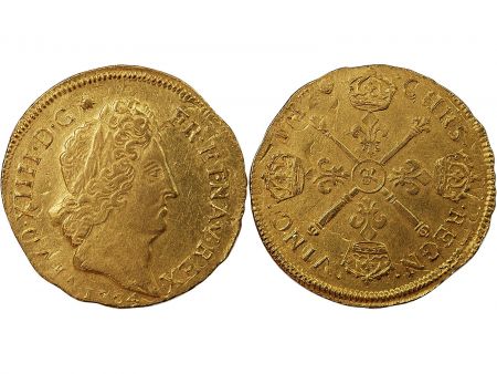 LOUIS XIV - DOUBLE LOUIS D\'OR AUX INSIGNES 1704 AIX - R3