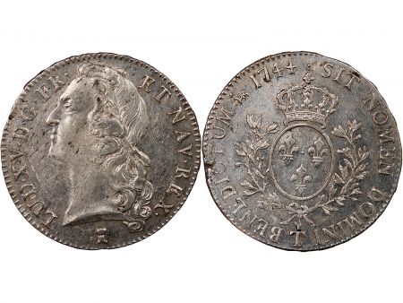 LOUIS XV - ECU AU BANDEAU ARGENT 1744 T NANTES