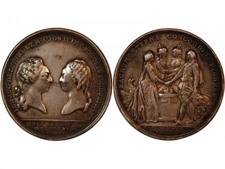 LOUIS XV - MEDAILLE ARGENT 1770 - Mariage du Dauphin avec Marie-Antoinette d\'Autriche