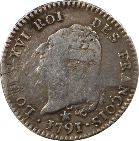 LOUIS XVI  CONSTITUTION - 30 SOLS 1791 W LILLE