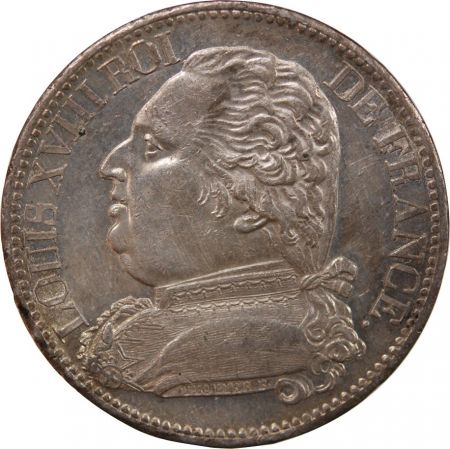 LOUIS XVIII - 5 FRANCS ARGENT 1814 A PARIS