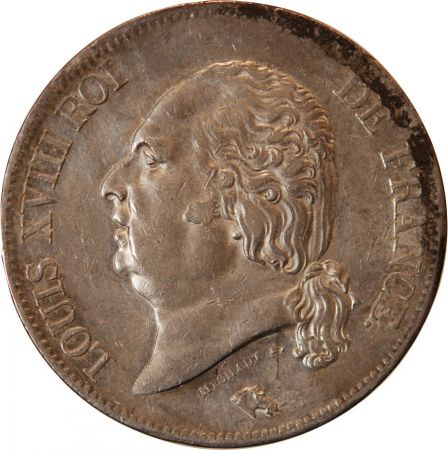 LOUIS XVIII - 5 FRANCS ARGENT 1822 W LILLE