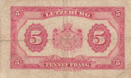 Luxembourg 5 Francs - Grande Duchesse Charlotte - 1944 - Série A