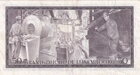 Luxembourg 50 Francs Grand Duc Jean - Usine - 25-08-1972 - Série F