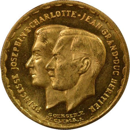 Luxembourg Charlotte - 20 Francs Or, Mariage Princier - 1953