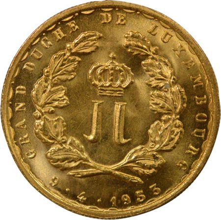 Luxembourg Charlotte - 20 Francs Or, Mariage Princier - 1953