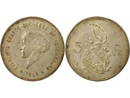 Luxembourg Charlotte - 5 Francs Argent - 1929