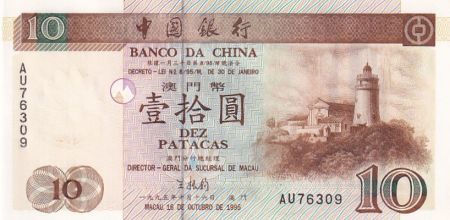 Macao 10 Patacas, Phare - Banco da China - 1995 - Série AU