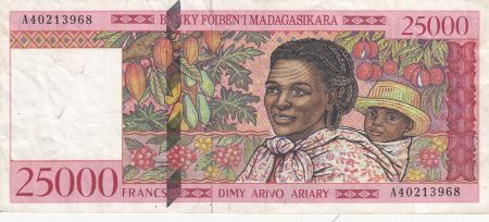 Madagascar 25000 Francs - Femme et enfant - 1998 - Série A