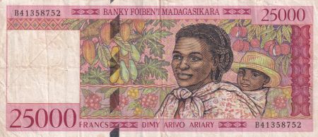 Madagascar 25000 Francs Femme et enfant - 1998 - Série B