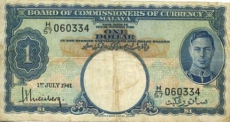 Malaya 1 Dollar George VI