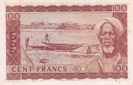 Mali 100 Francs - Pdt M. Keita - Engins - Pirogues - 22/09/1960 - Série B