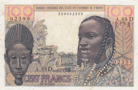 Mali 100 Francs masque  - Mali - Série A.89