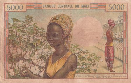 Mali 5000 Francs - Portrait d\'un autochtone - Femmes - 1973 - Série E.6