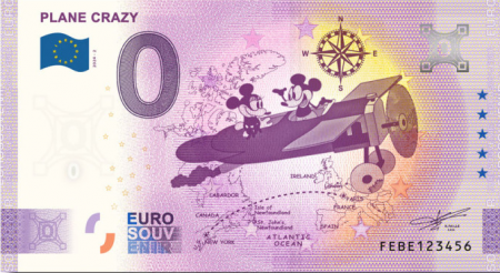 Malte 0 EURO SOUVENIR - Mickey Crazy Plane