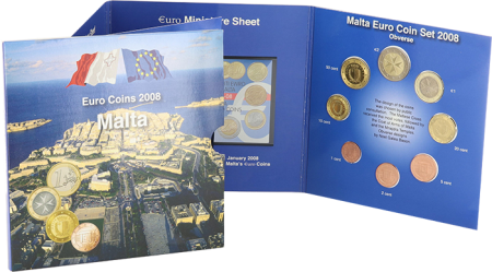 Malte Coffret BU Euro 2008 + timbres