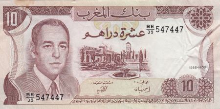 Maroc 10 Dirhams  Hassan II - 1985 - TTB - P.57b - Série BE/39