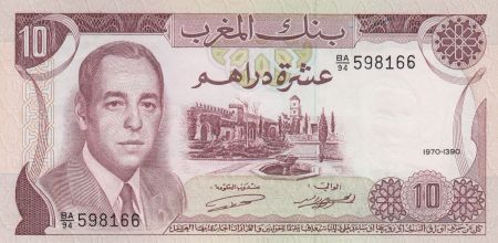 Maroc 10 Dirhams  Hassan II - 1985 -SUP - P.57b - Série BA/94