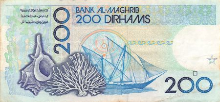 Maroc 200 Dirhams - Maroc - Hassan II - 1987