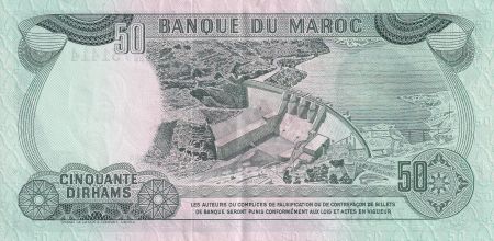 Maroc 50 Dirhams - Hassan II - Barrage - 1970 - Série C.36 - SUP+ - P.58