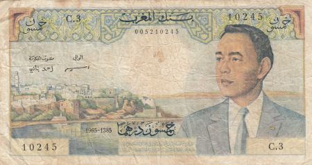 Maroc 50 Dirhams Hassan II - 1965 - TB - P.55a - Série C.3