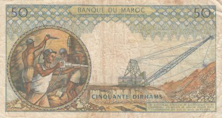 Maroc 50 Dirhams Hassan II - 1965 - TB - P.55a - Série C.3