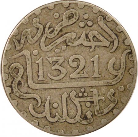 Maroc Abd al-Aziz - 1/2 Dirham Argent - 1321 AH Londres