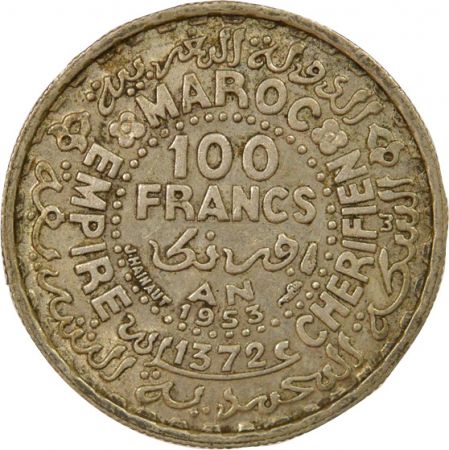 Maroc Mohammed V - 100 Francs Argent, Protectorat Français - 1372 AH Paris