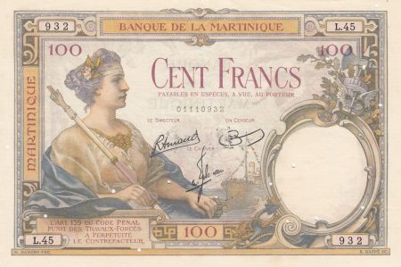 Martinique 100 Francs Femme au sceptre - 1945 Série L.45