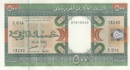 Mauritanie 500 Ouguiya - Mine - Paysans  - 2002 - P.8c