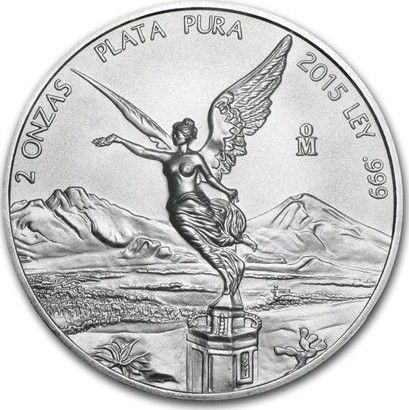 Mexique 2 Onces Libertad Argent - 2015