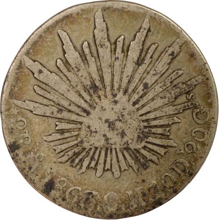 Mexique 2 Reales Argent - 1863 Mo Mexico CH