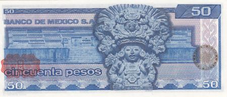 Mexique 50 Pesos 1973 - Benito Juarez - Temple Zapotec