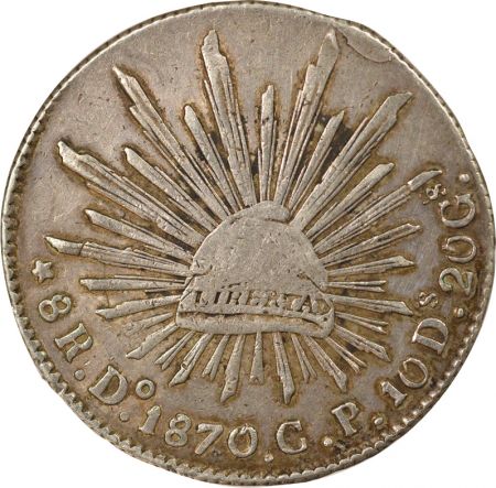 Mexique 8 Reales Argent - 1870 Do Durango CP