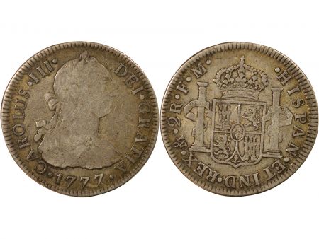 Mexique Charles III - 2 Reales Argent - 1777 Mo Mexico