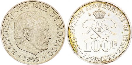 Monaco 100 Francs Rainier III - 1989 - Argent