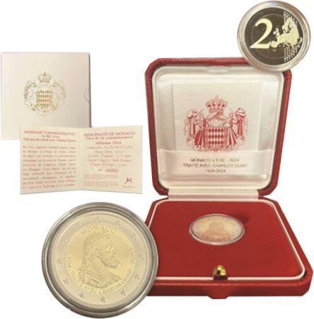 Monaco 2 Euros BE 2024 - 500 ans du traité de Burgos - Charles Quint - Dispo