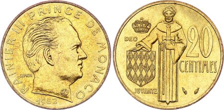 Monaco 20 Centimes  Rainier III - Armoiries - années 1962 à 1982