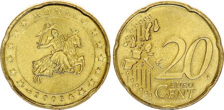 Monaco 20 Centimes d\'Euro Chevalier Grimaldi - 2003