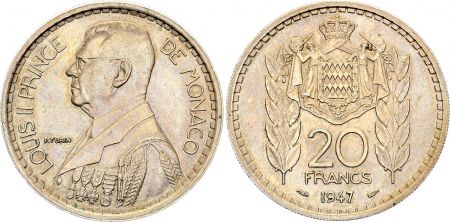 Monaco 20 Francs Louis II - 1947