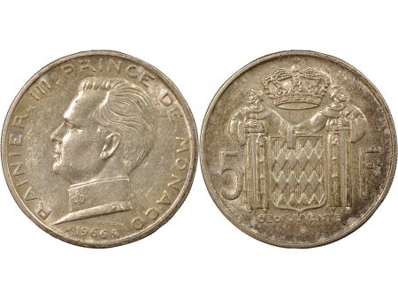 Monaco Rainier III - 5 Francs Argent - 1966 Paris