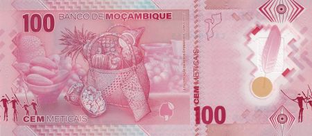 Mozambique 100 Meticais - S. M. Machel - Panier de fruit - Polymer - 16-06-2024 - Série CA